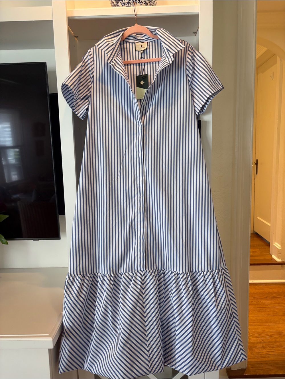 Tuckernuck Royal Blue & White Stripe Maxi Dress - Picture 1 of 10